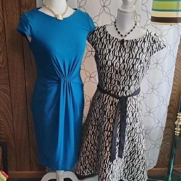 Anne Klein Blue and Black Women's Midi Dresses - Picture 1 of 7